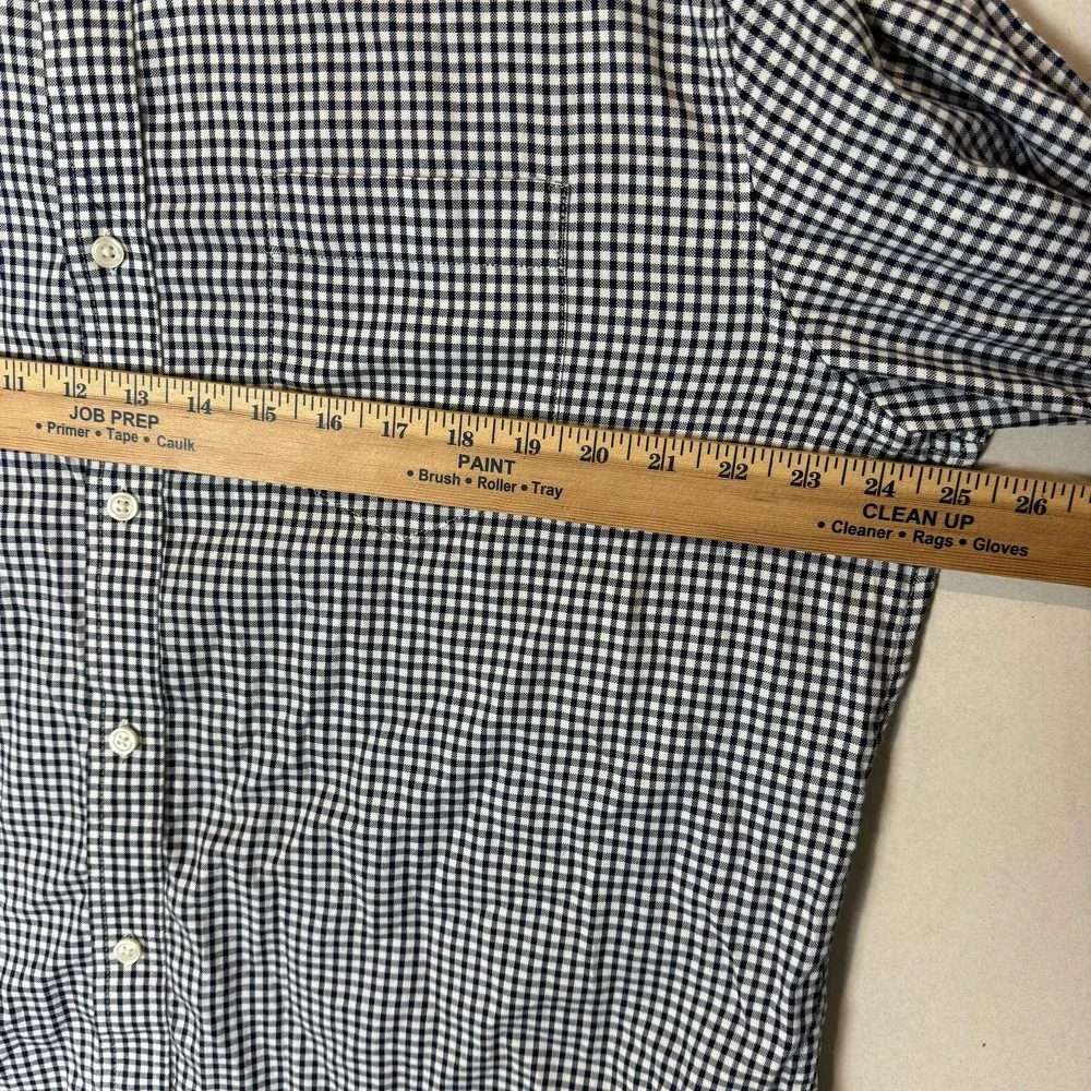 Banana Republic Shirt Mens XL Blue Check Untucked Fit Button‎ Down Oxford Casual